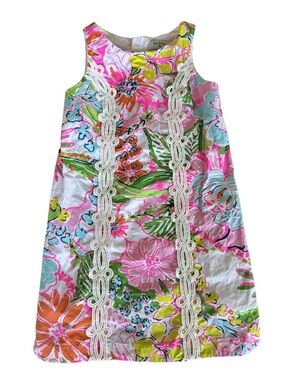Lilly Pulitzer Sleeveless Floral Shift Dress in Pink, Green, Yellow